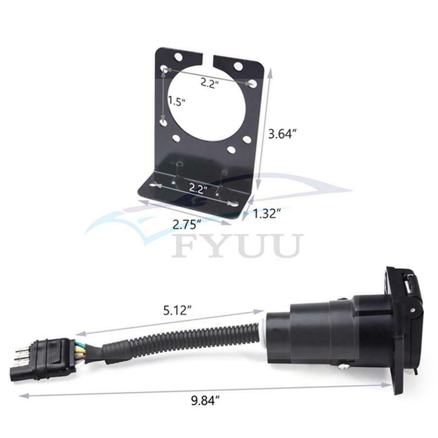 4-Way Flat to 7 Pin Trailer Truck Electric Converter Adaptor Tow Bar Plug Tool
