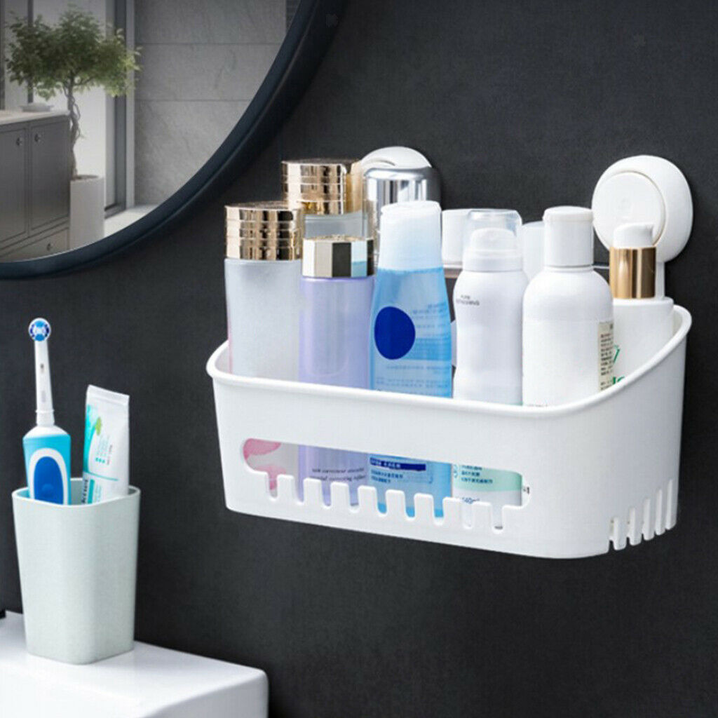 Wall Mounted Suction Organizer Bathroom Shelf Kitchen Spice Shelf Holder