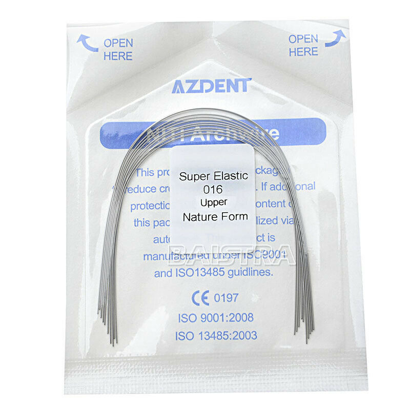 100X Orthodontic Dental Super Elastic Niti Round Nature Arch Wires 016 Upper