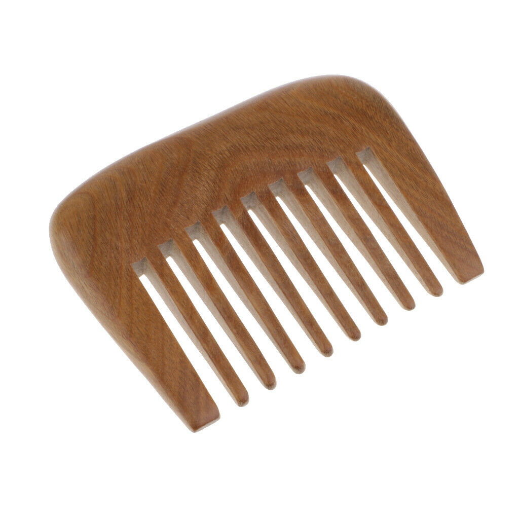 2 Styles Natural Sandalwood Wooden Comb with Wide Tooth