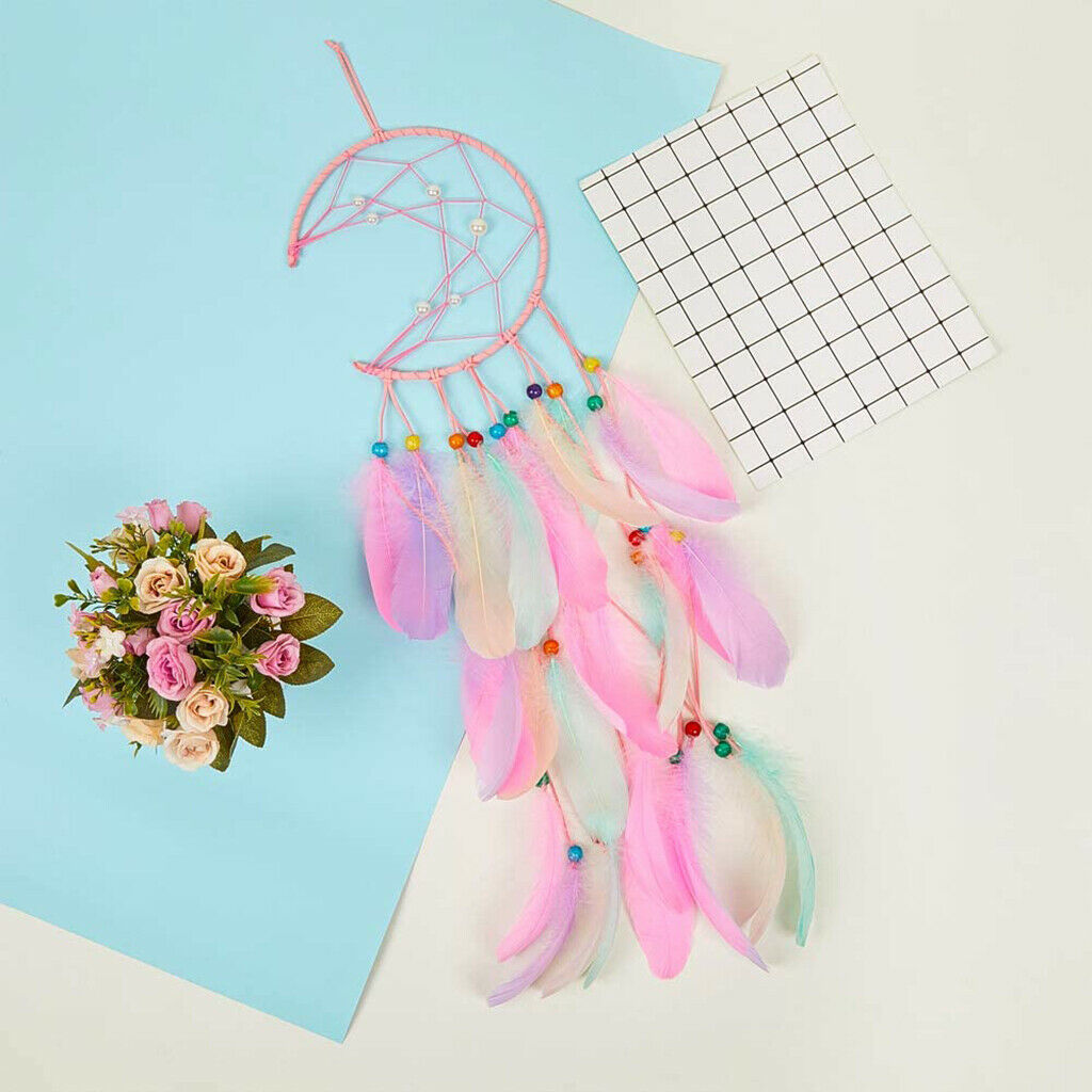 Dream Catchers for Kids, Moon Dream Catcher Feather Wall DÃ©cor for Girls