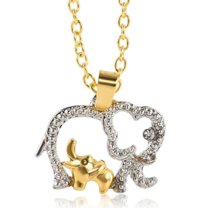 Baby/Mom/Dad Elephant Pendant Necklace With Crystal Jewelry Mother's Day Gift