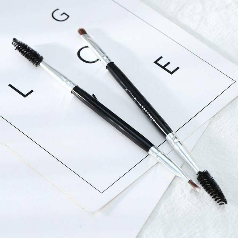 Pro Double Sided Ended Eyebrow Makeup Wand Brow Shaping Angled Eyelash Brush