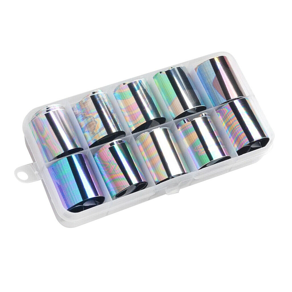 10 Designs/box Nail Art Decoration Iridescent Star Stickers Mixed Style 11