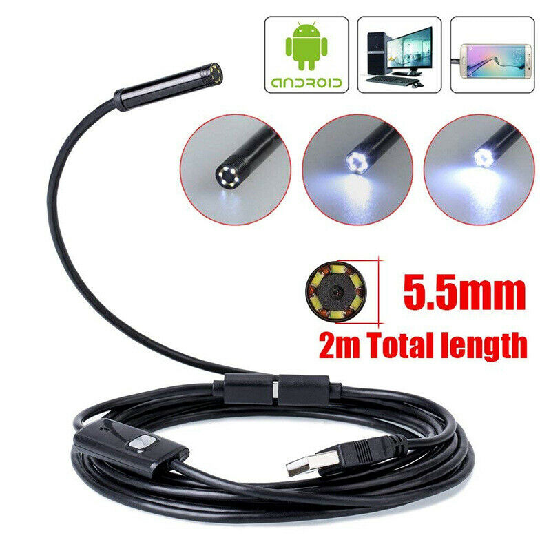 5.5Mm Usb Endoscope Industrial Auto Repair Probe Waterproof Camera Cord 1 Meter