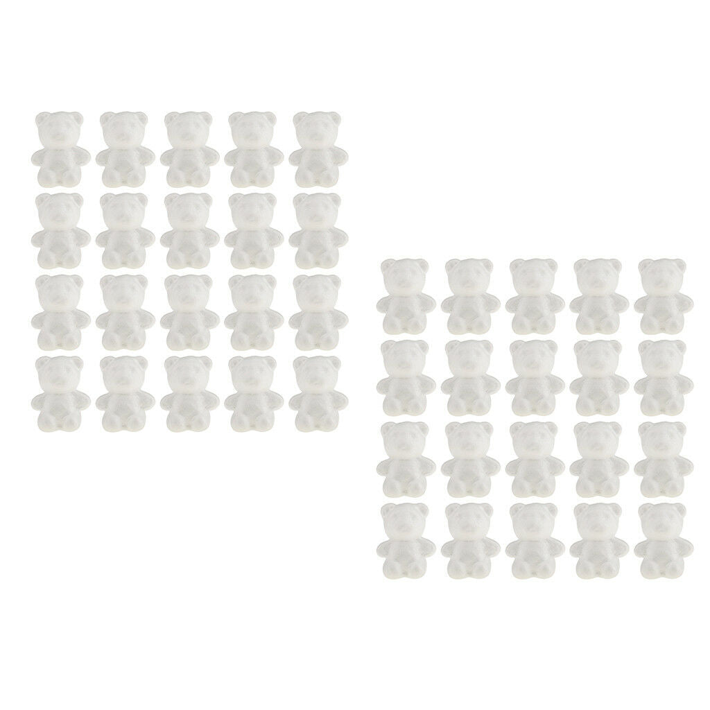 40pcs Modelling Foam Bear Shaped Polystyrene Styrofoam   Decor Ornaments