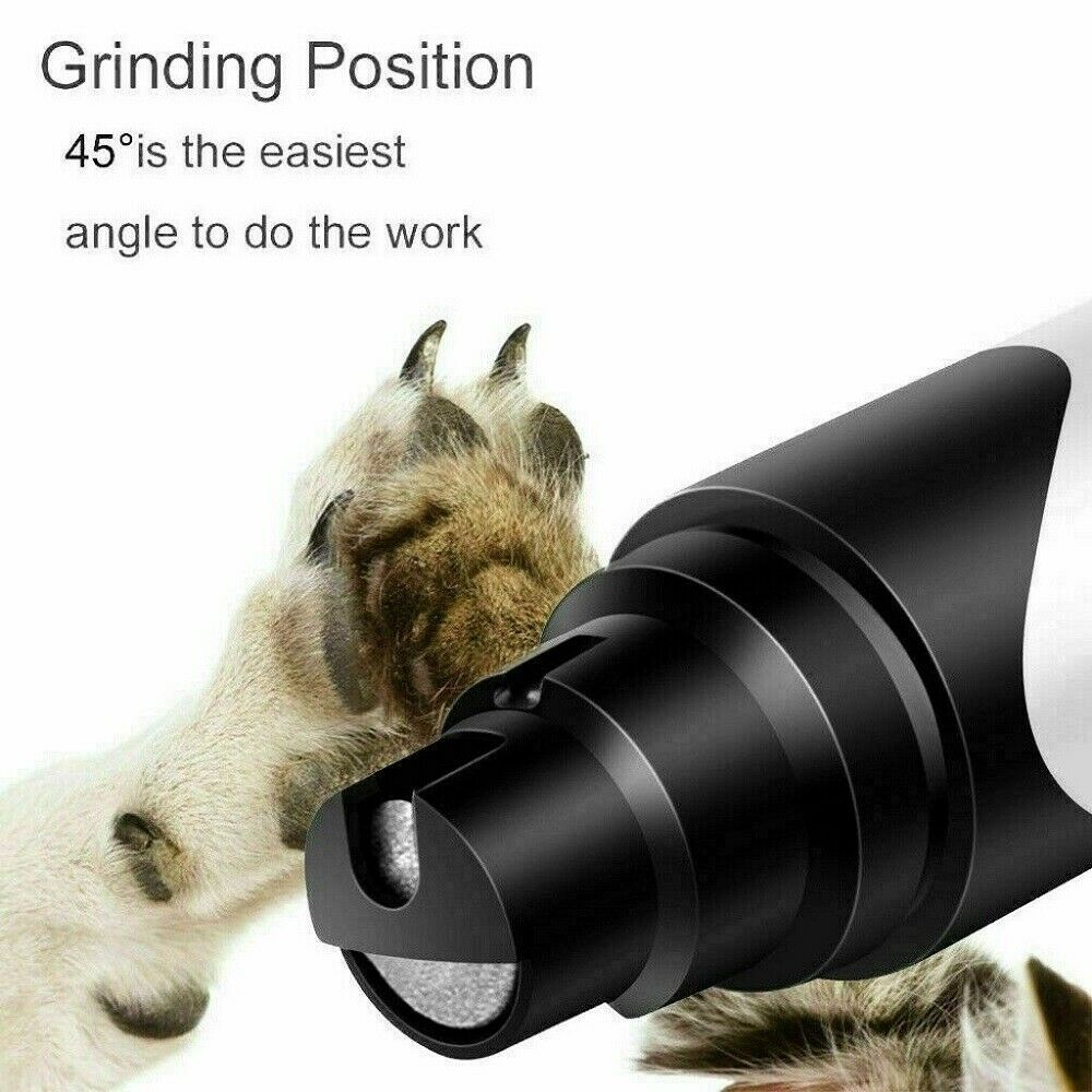 USB Electric Pet Dog Cat Nail Grinder Paws Grooming Trimmer Clipper Tool 5 hours