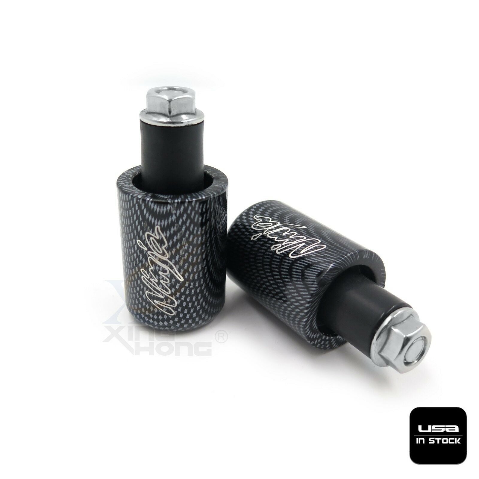 Carbon Bar Ends Rubber For Kawasaki ZX6R 03-12 ZX7R 96-03 ZX9R 94-03 ZX10R 06-07
