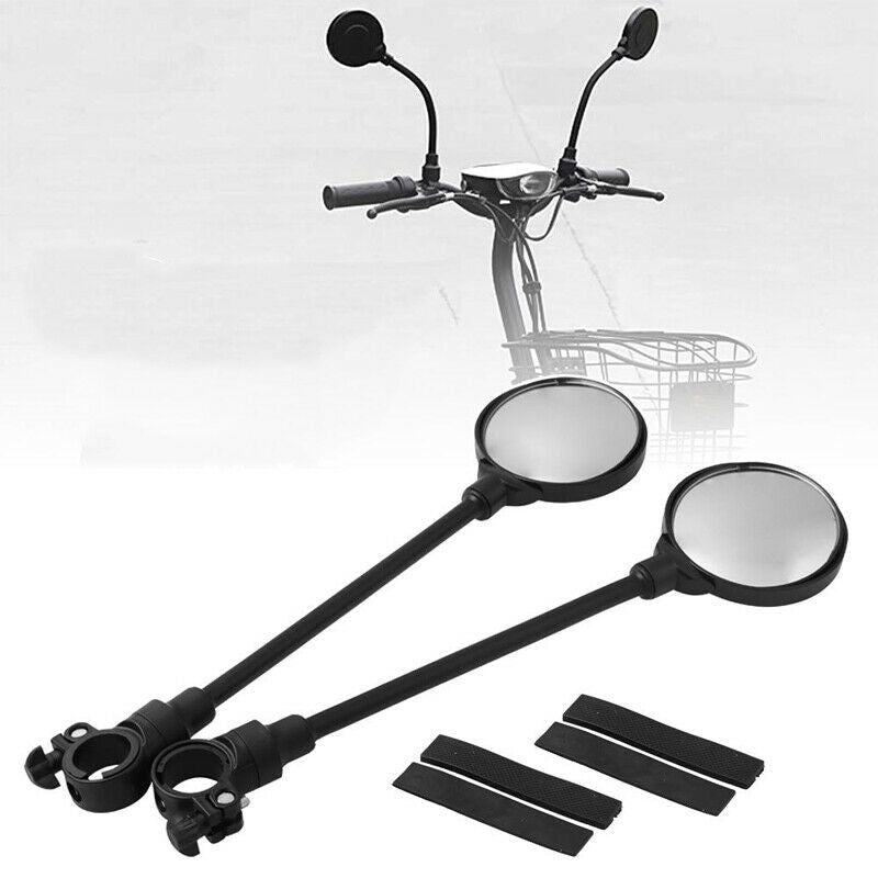 Pair Bike Rear View Mirror Road Mountain Bicycle 22mm-38 mm Handlebar Wide Angle