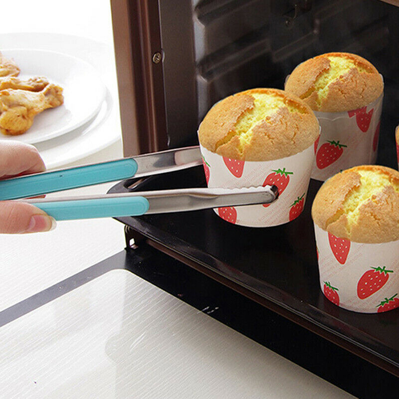 Stainless Steel Food Clip Ice Tongs Meat Salad Toast Tongs BBQ Kitchen To.l8