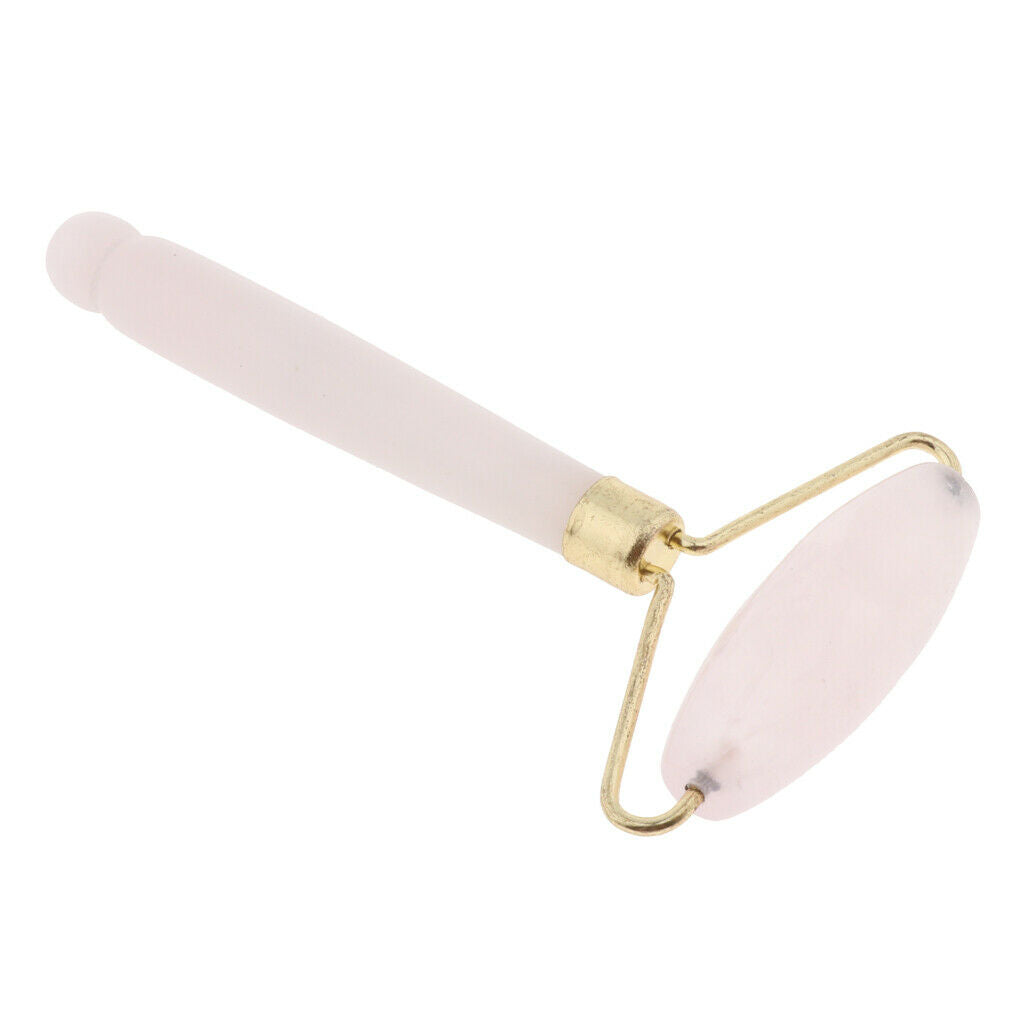 Natural Jade Facial Roller Wheel Massager Relax Beauty Massage Tool Pink
