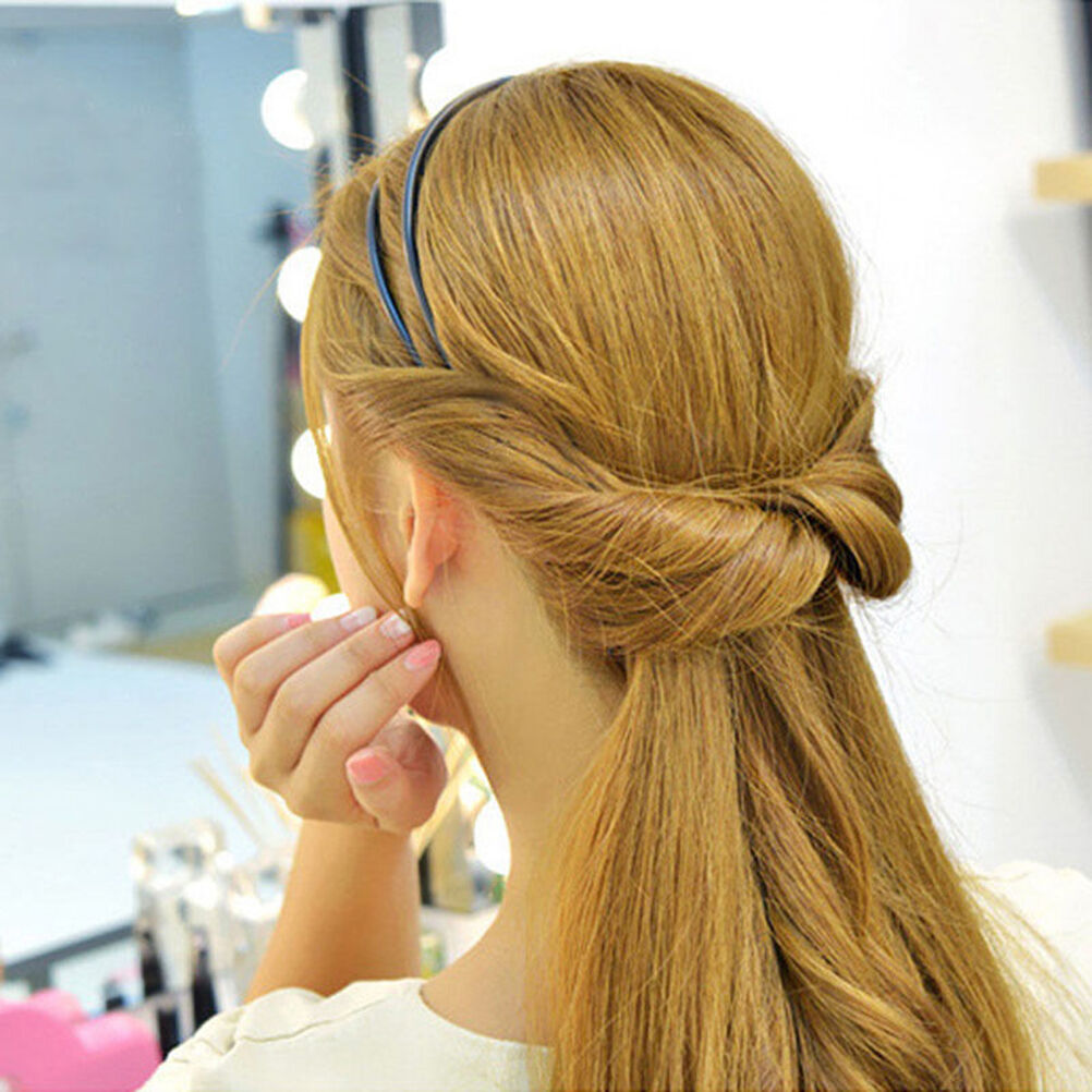 Fashion Women Double Layer Adjustable Head Hair Hoop Elastic HairRopeHairBan_DD