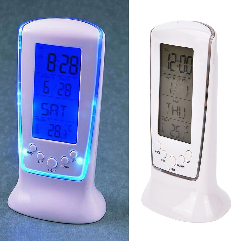 Top Digital Backlight LED Display Table Alarm Clock Snooze'Thermometer Ca.l8