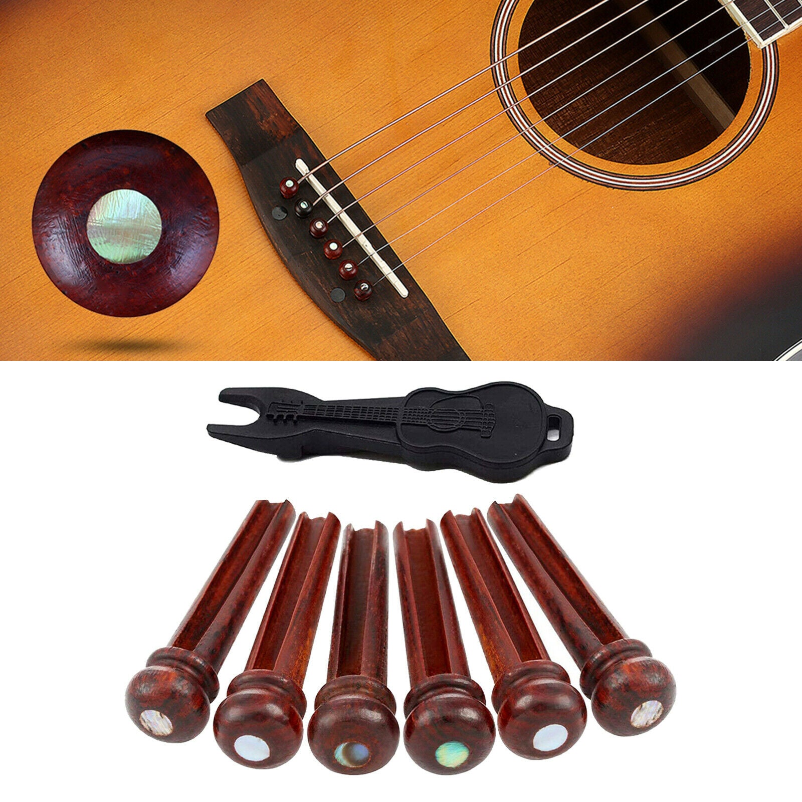 6Pcs Guitars Pegs Martin Fixed Screw 10x7cm Repairing Remover Accessories