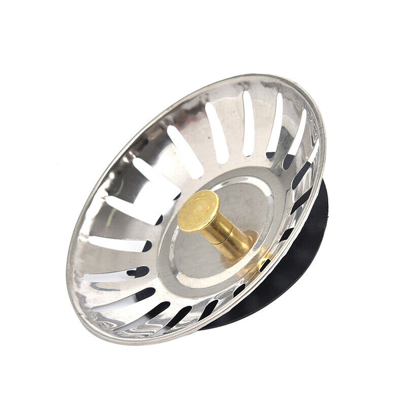 2pcs Kitchen Waste Stainless Steel Sink Strainer Plug Drain Filter Bask.l8