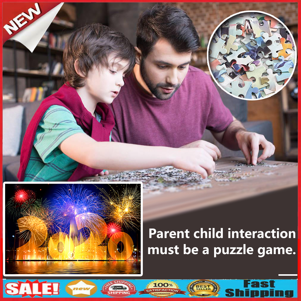 Paper Puzzles Jigsaw 1000pcs Water Fireworks Educational Assemble DIY Toys @