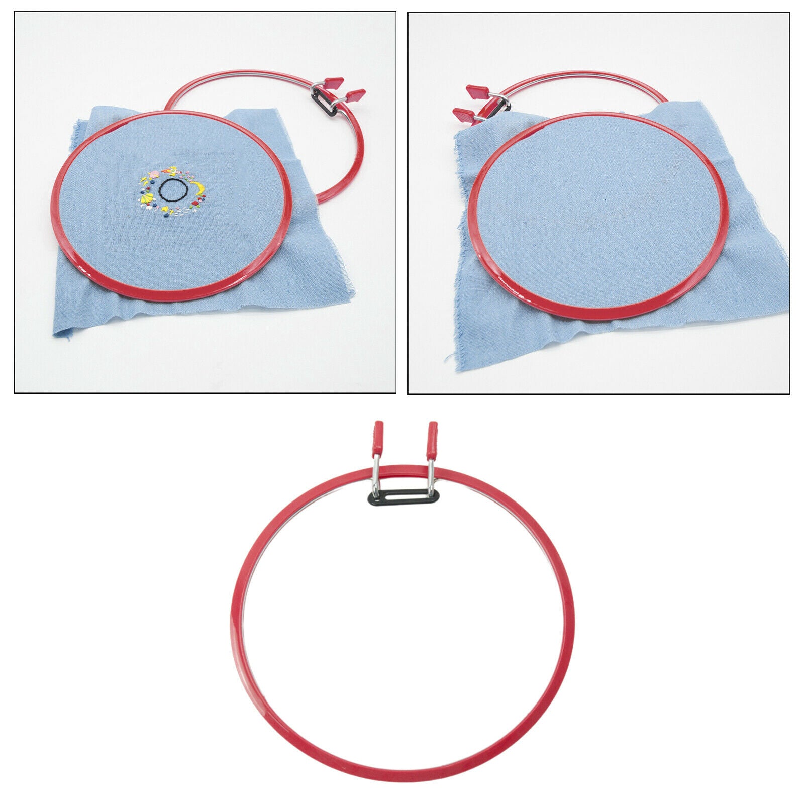 3pcs Embroidery Hoop Plastic Spring Tension Frame Ring Kid DIY Art Supplies