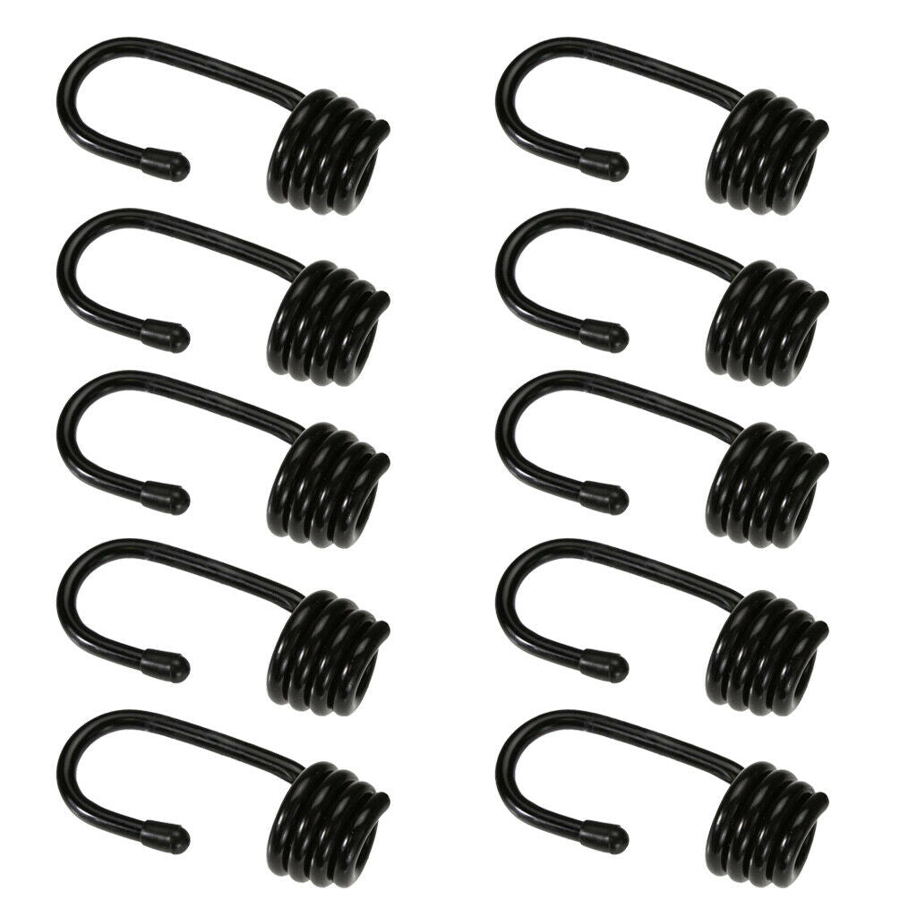 Wire Bungee Cord Hooks - Shock Cord - 10 Pcs Pack - 8mm - Plastic Coated -