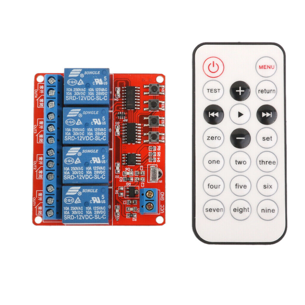 12V 4CH Channel IR Infrared Wireless Remote Control Learning Relay Module with