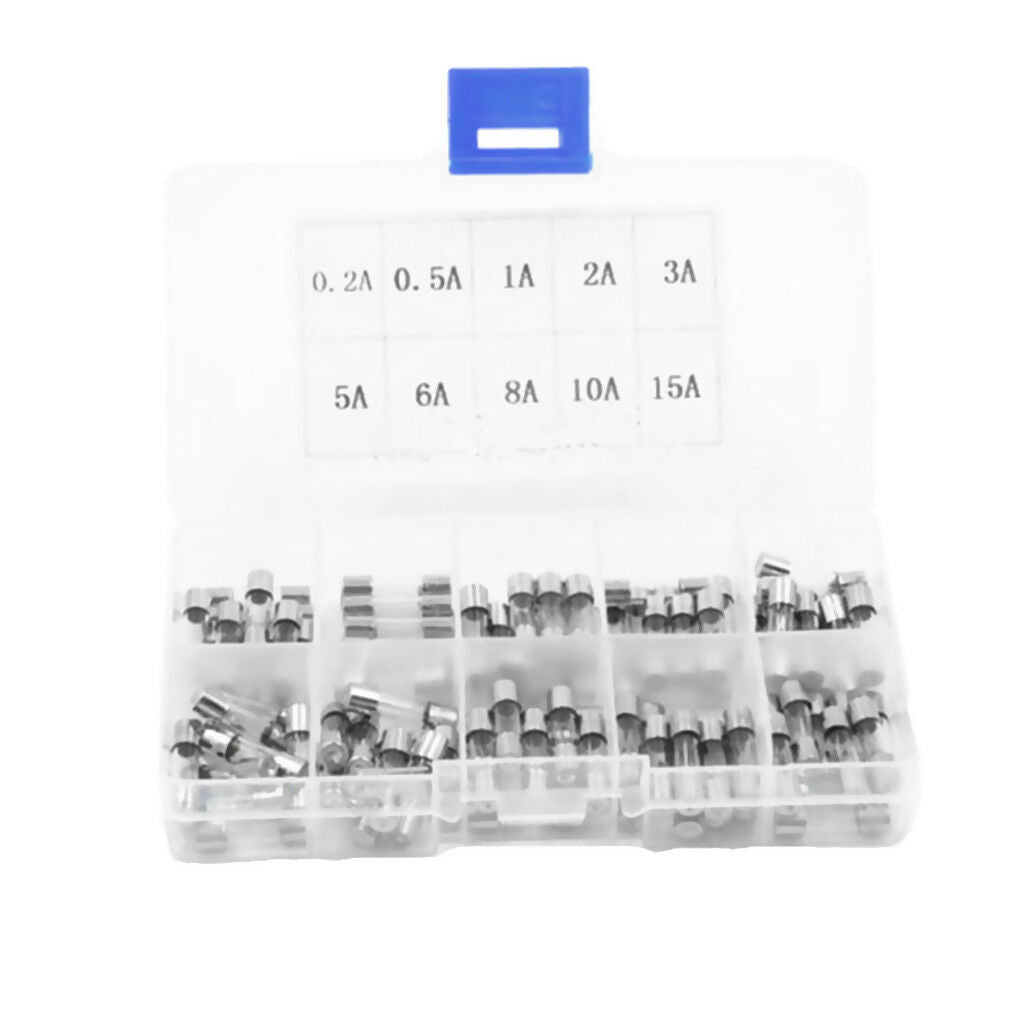 50PCS 6x30mm Quick Blow Glass Tube Fuse Fast-blow Glass Fuses Assorted Kit
