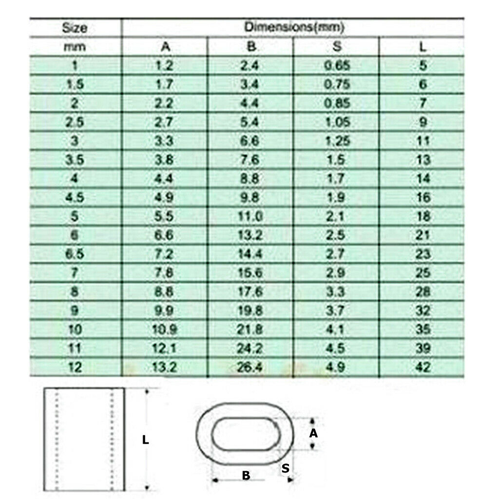 20 Pcs Aluminium Wire Rope Cable Ferrules Crimping Loop Sleeves 3mm + 4mm