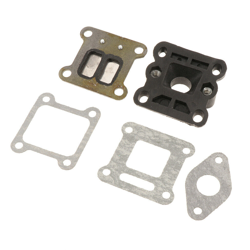 Reed Valve Inlet + Manifold Intake Pipe + Intake Pipe Gasket for 47cc 49cc