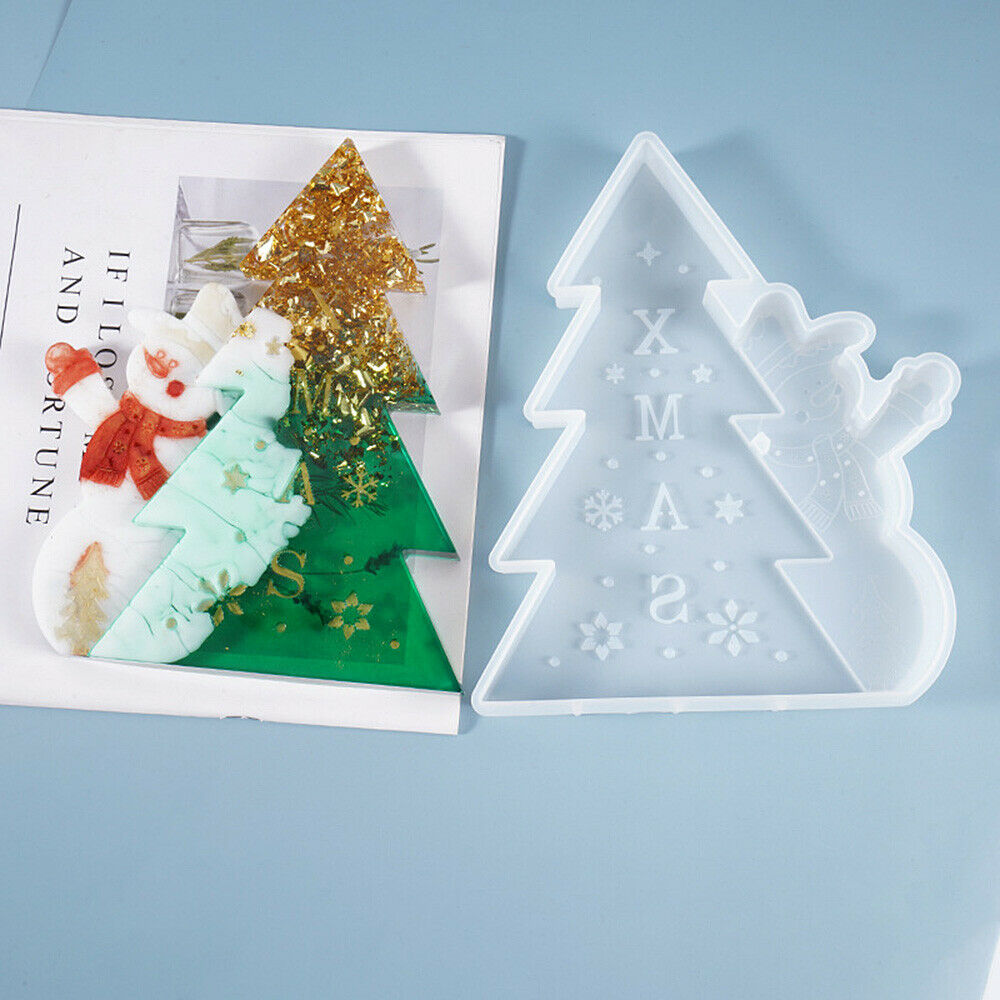 DIY Crystal Epoxy Mold Christmas Tree Snowman Silicone Mould Hand Making Xams