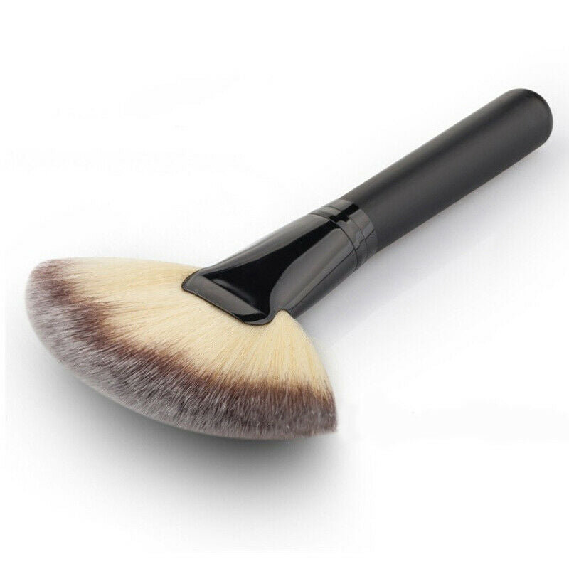 Soft Makeup Large Fan Brush Foundation Blush Blusher Highlighter Cosmetic.l8