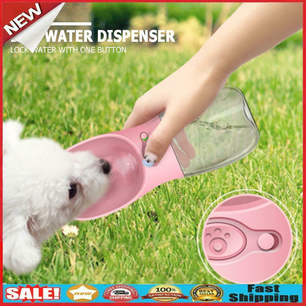 Pet Dog Cat Water Bottle Portable Travel Cups Outdoor Feeder Drinking Bowl @