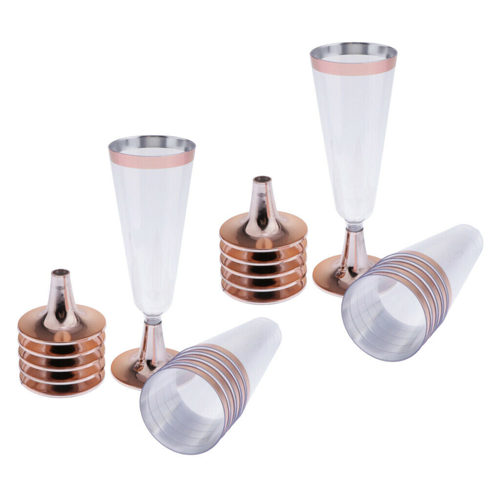 12Pcs Disposable Plastic Champagne Cups Wedding Supplies Birthday Pub Bar