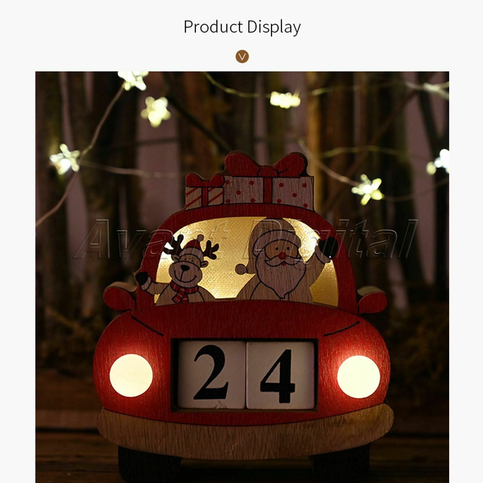 Christmas Advent Calendar Car Hanging Xmas Pocket Countdown Decoration Gift HQ