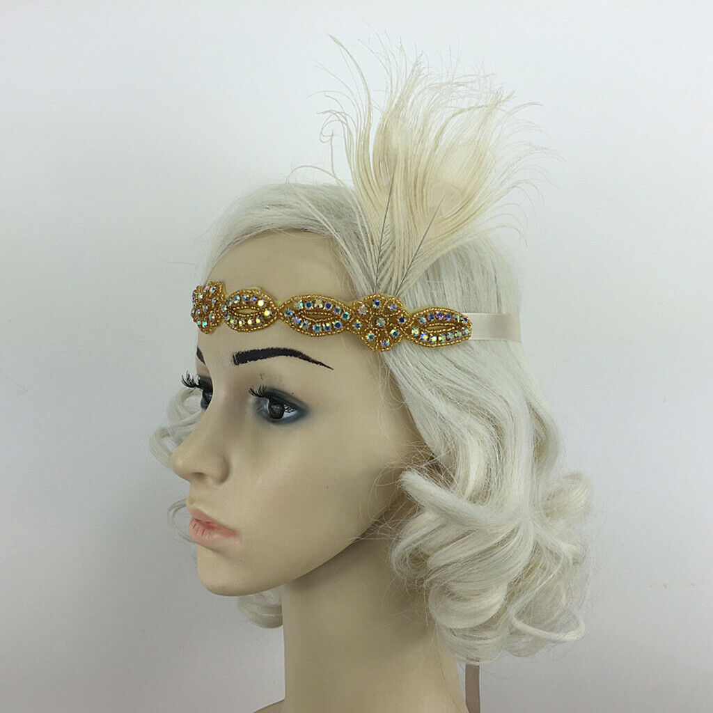 Wedding Jewelry Bridal Hair Accessory Rhinestone Feather Hair Hoop Headband