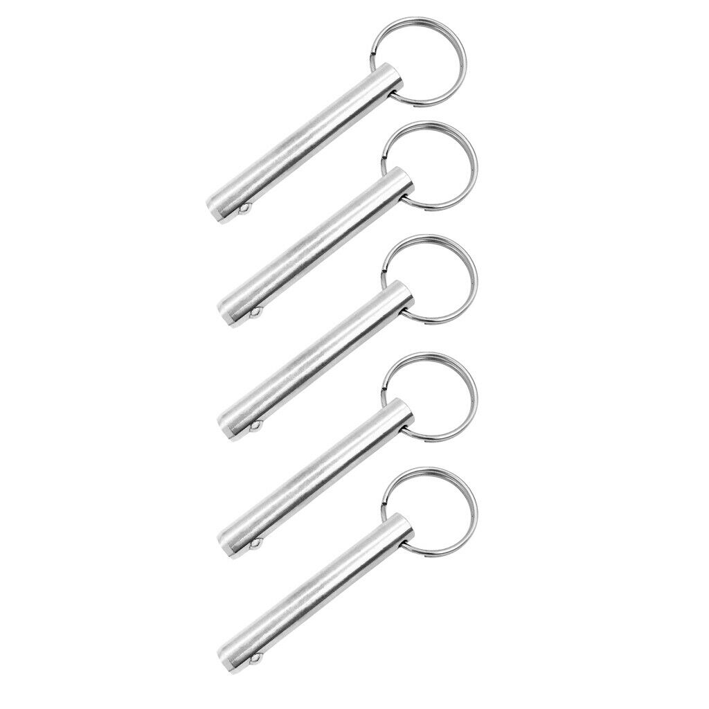 5pcs 10mm Dia Boat Top Quick Release Pull Ring Detent Pin, Stainless Steel