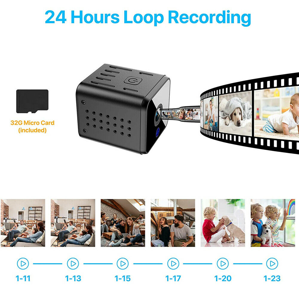 Full HD WiFi IP Camera Mini Nanny Cam Night Vision Security Camera +2GB TF Card