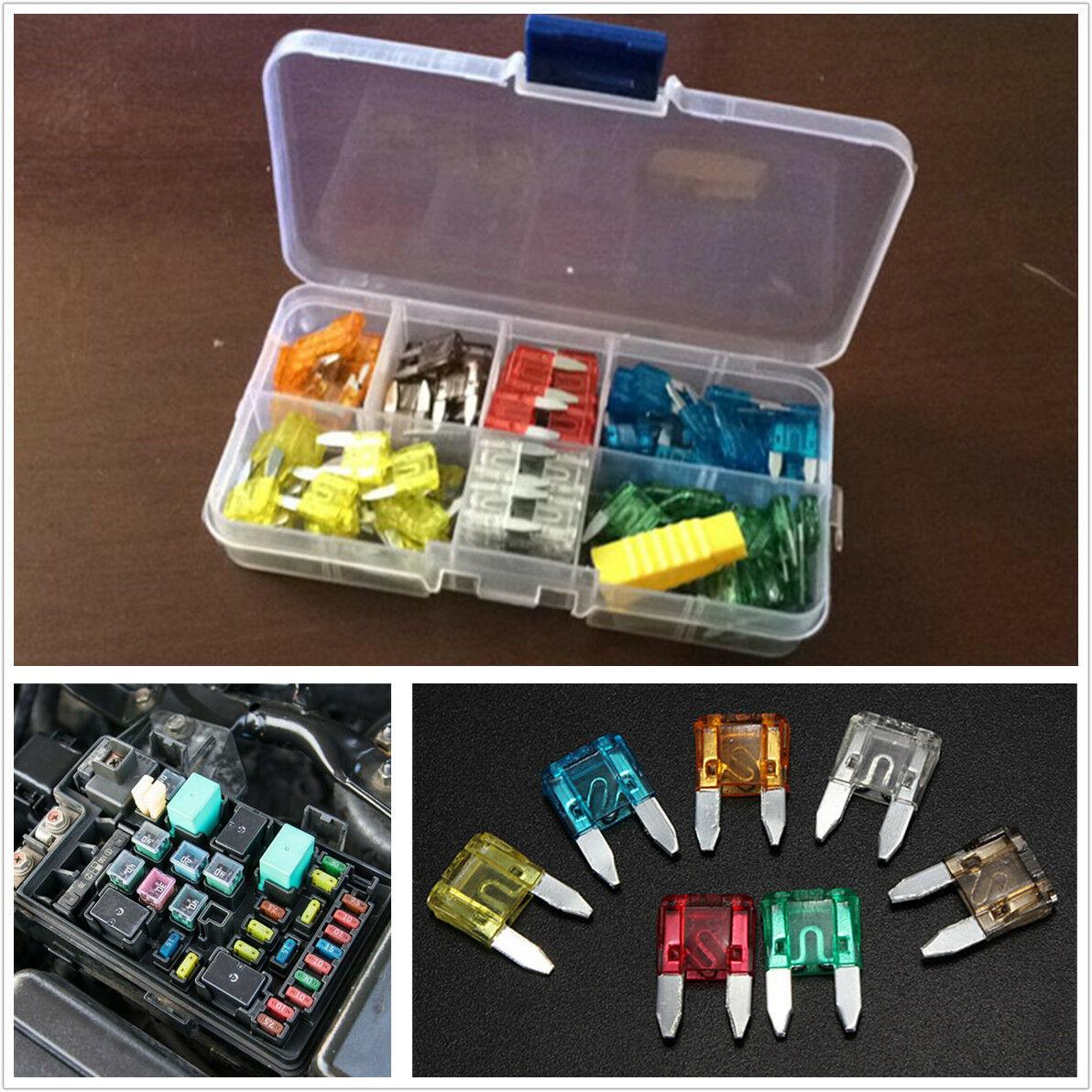 120Pcs 7 Sizes Assorted Auto Car Truck Small Size Low Profile Blade Fuses Kit