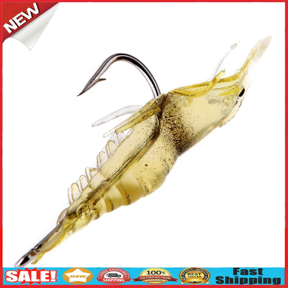 6pcs Shrimp Fishing Simulation Soft Prawn Lure Hook Tackle Bait Lures @
