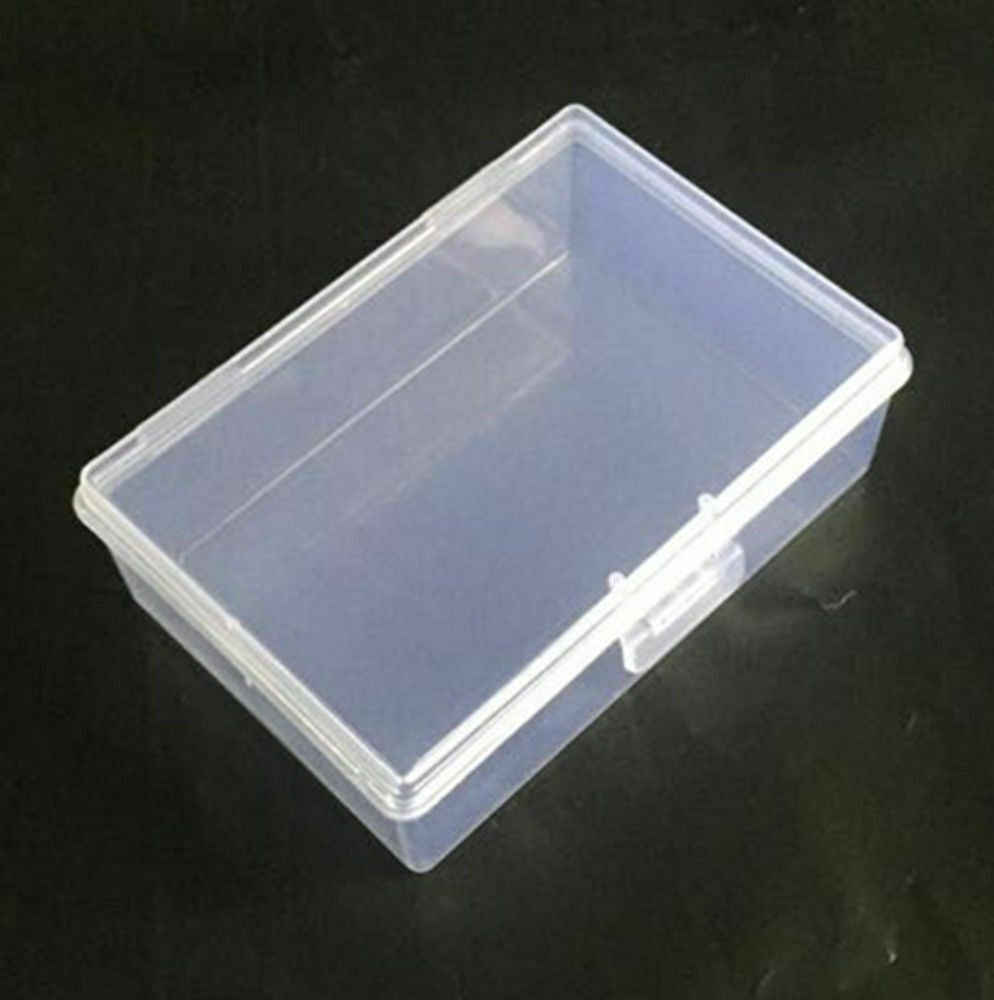 Small Transparent Plastic Storage Box Clear Square Multipurpose Display Case U