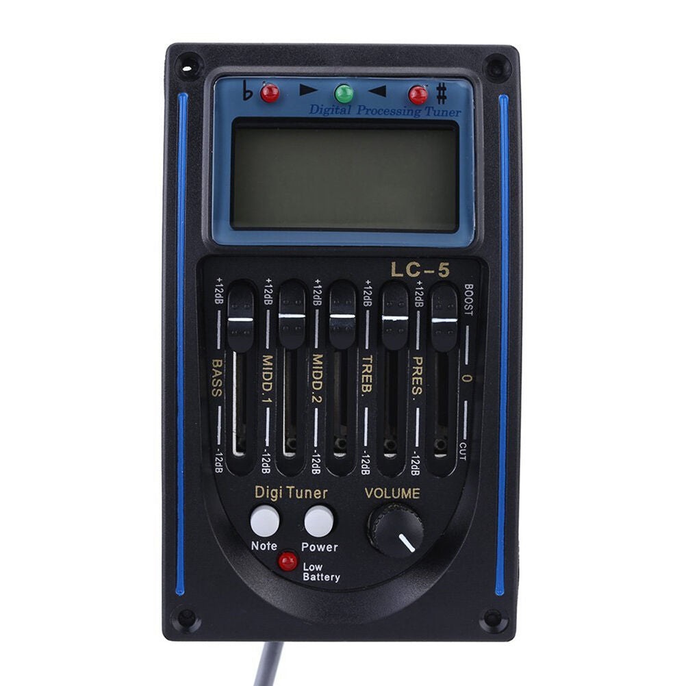 Acoustic LC-5 EQ Equalizer Guitar Preamp Piezo Pickup Tuner with LCD Display XC