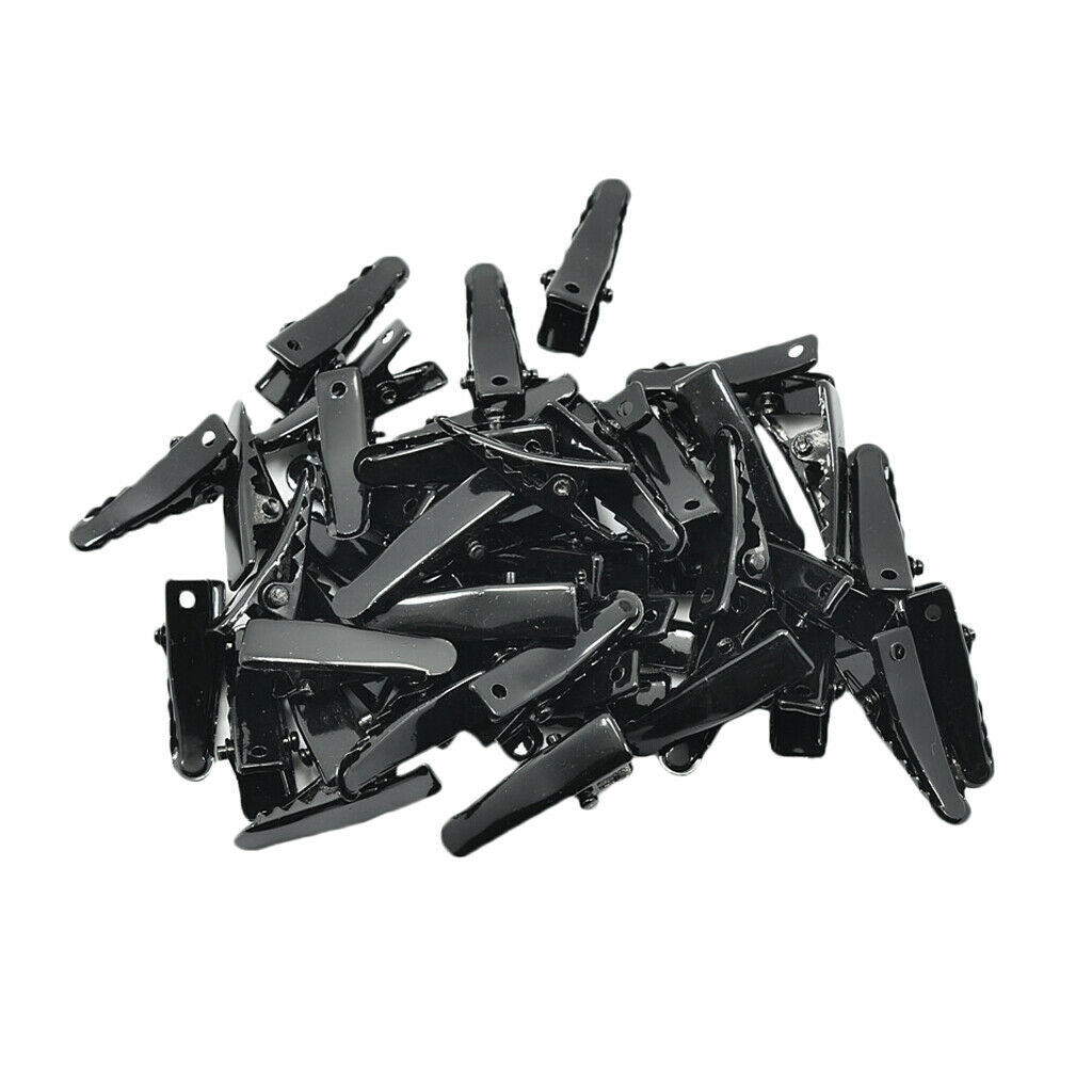 50x Black Metal Single Prong Alligator Hair Clips Hair Accessories 24mm