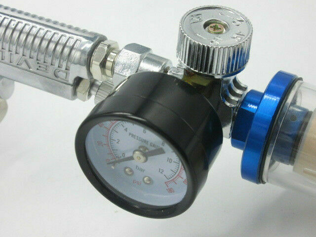Air Pressure Regulator Spray Gun 0-180Psi Gauge & In-Line WaterTrap Filter Tool