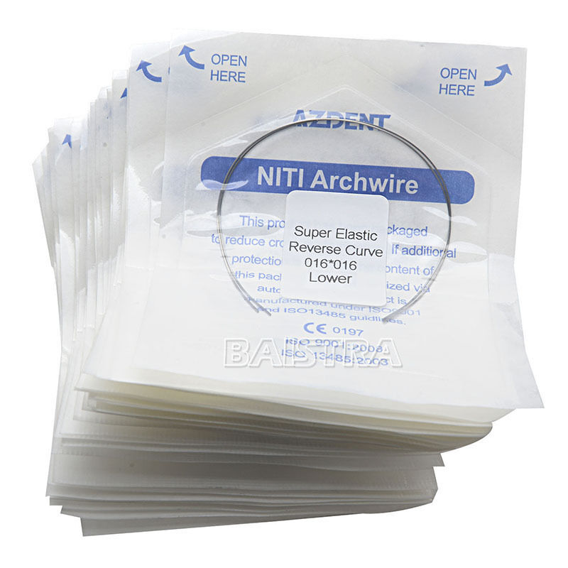 50 Packs AZDENT Dental Orthodontic Niti Reverse Curve Rectangular Arch Wires