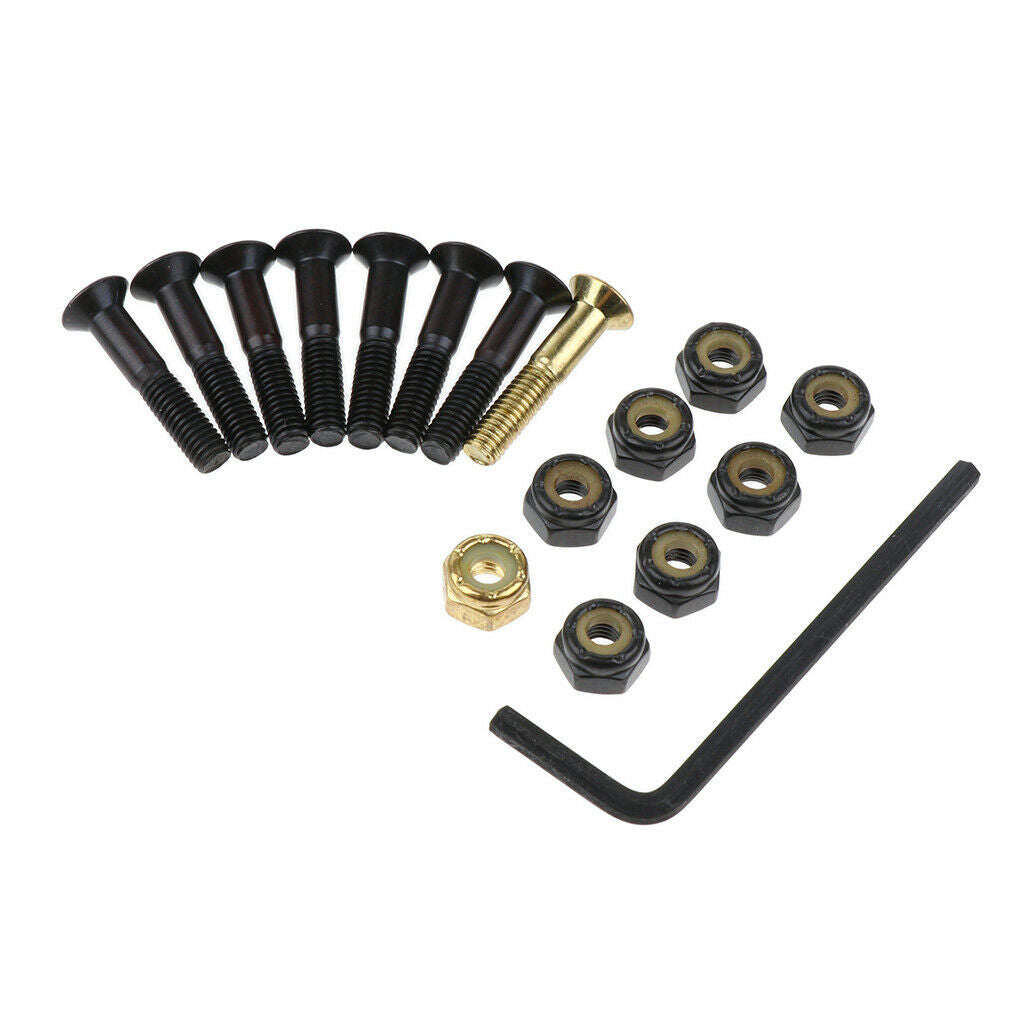 8pcs Replacement Skateboard Truck Hardware Set Screws Bolts Wrench