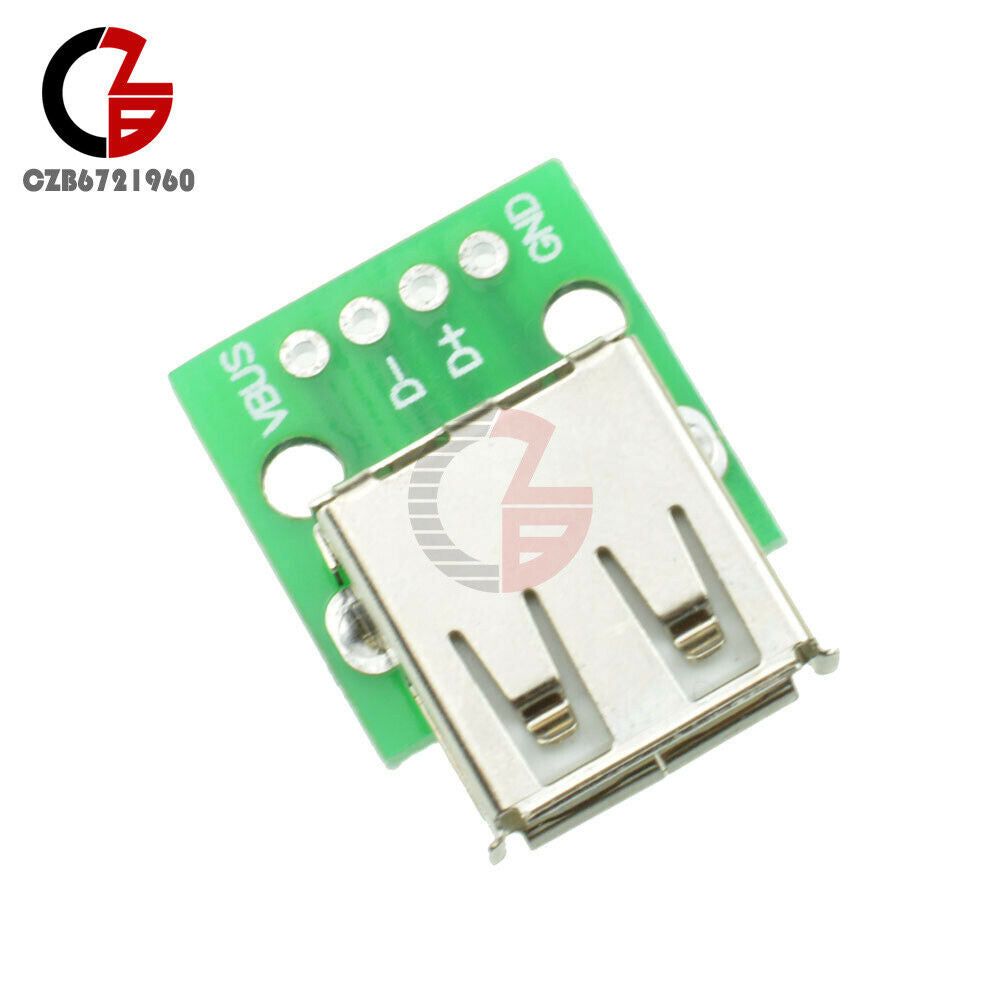 5PCS Female A Type USB to DIP 2.54MM PCB Board Adapter Converter for Arduino
