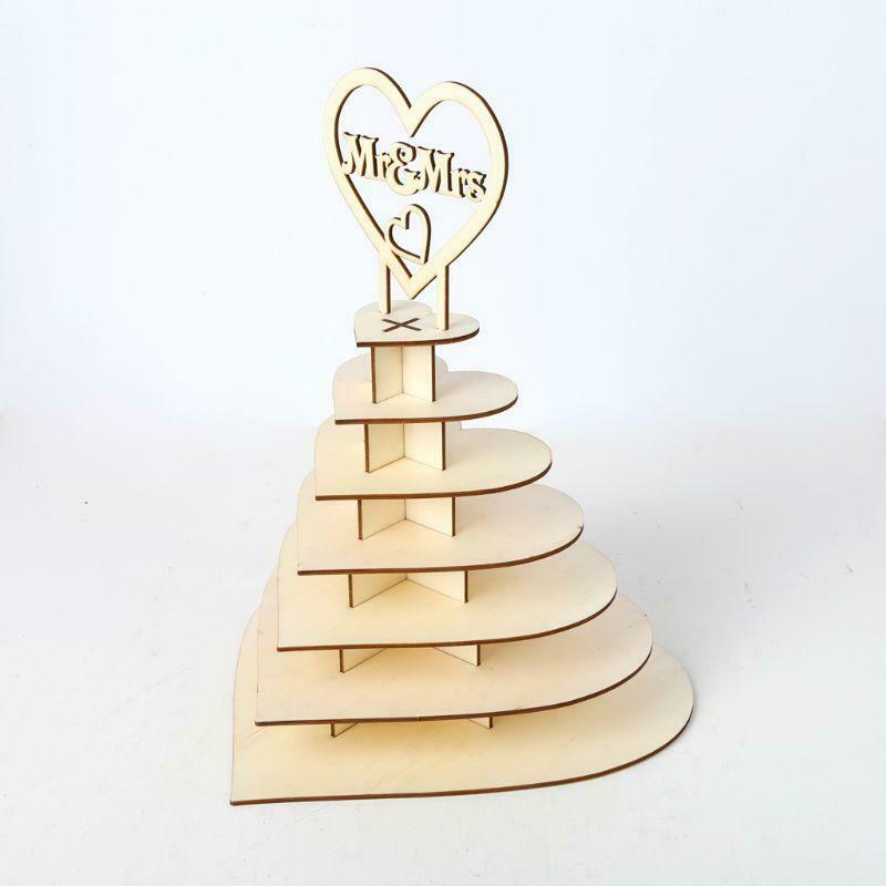 7 Tiers Heart Shape Personalised Mr & Mrs Rocher Pyramid Wedding Chocolate Candy