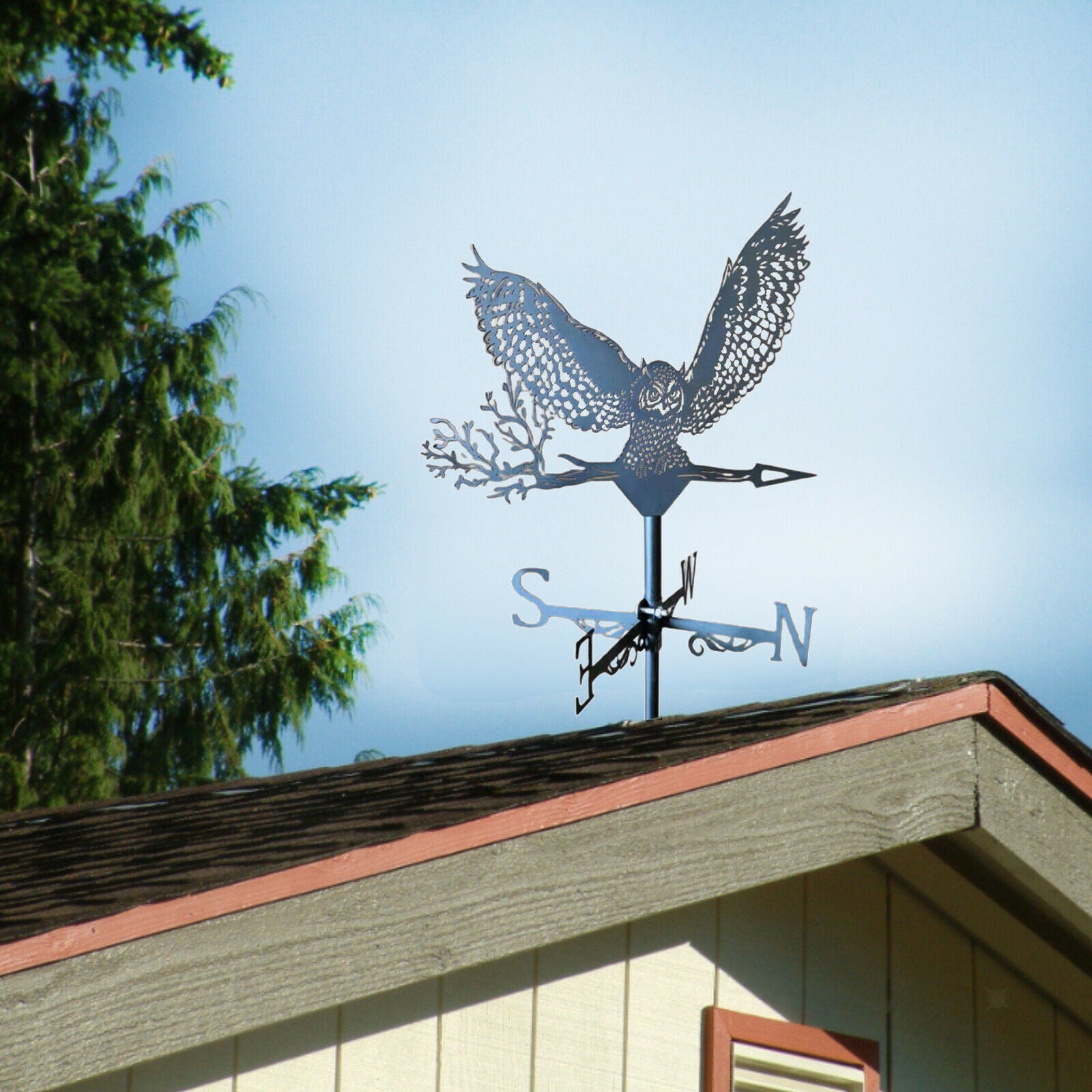 Iron Craft Weather Vane with Animal Windmills Decorative Garden Weathervane