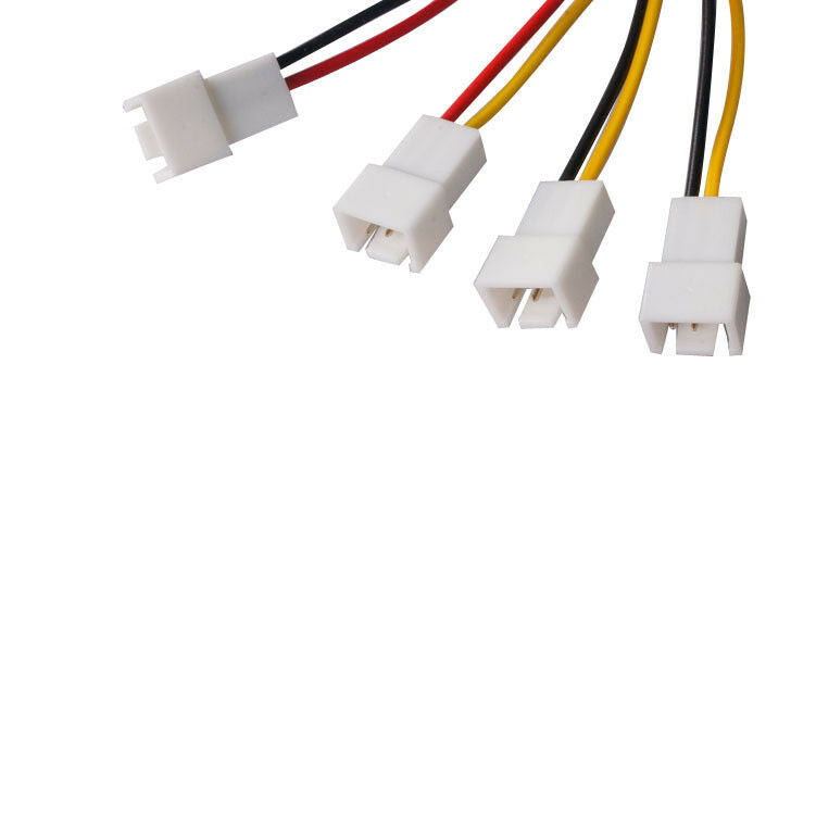 adjust speed 4x3Pin Fans to D type 4Pin Molex Power Y-Splitter Cable 12v/7v/5v