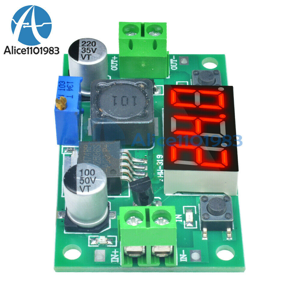 2PCS DC Buck Step Down Converter Module LM2596 Voltage Regulator Voltmeter Led