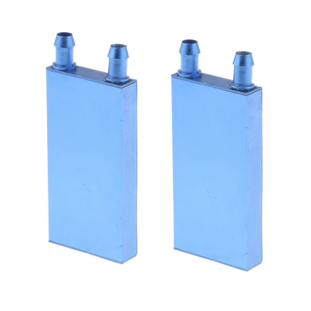 2Piece Water Cooling Block Radiator Cooler Aluminum For Computer Radiator Blue
