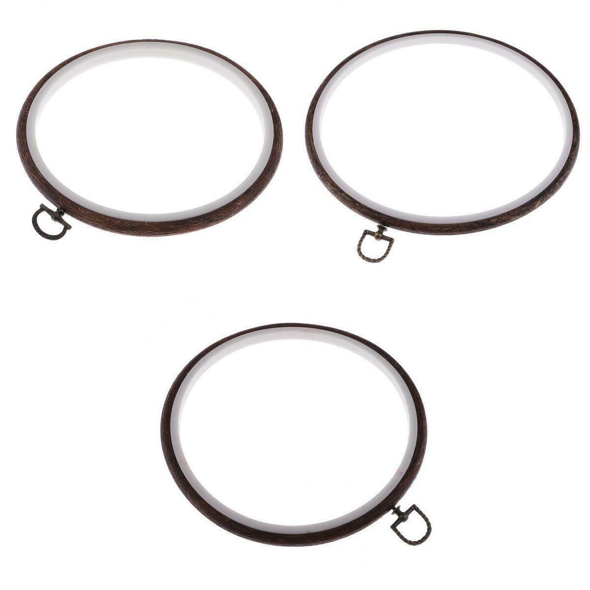 3Pcs Wood Frame Hoop  Embroidery Cross Stitch Sewing Tool DIY Hand Craft