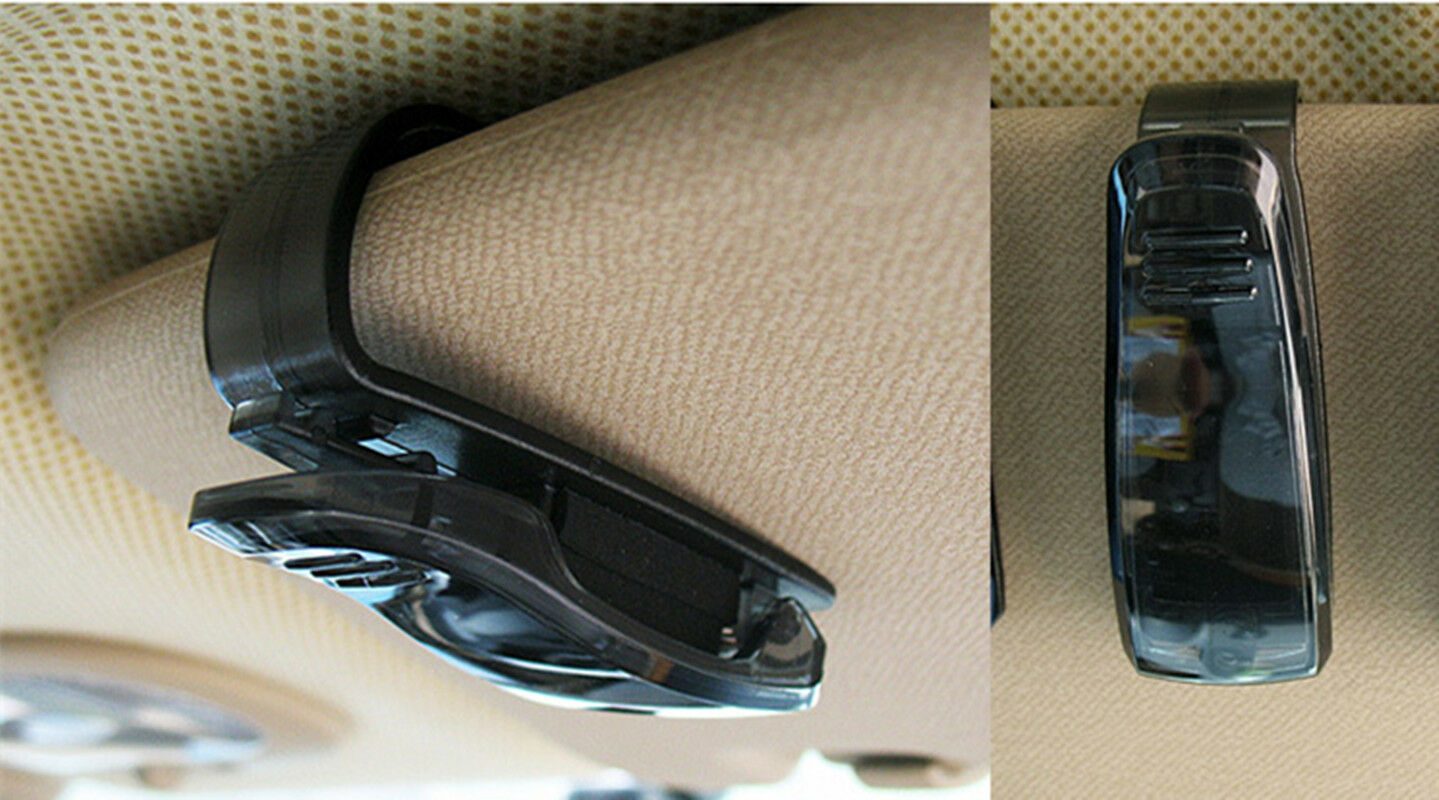 Black Universal Glasses Clip Car Auto Sun Visor Sunglasses Card Ticket Holder X1